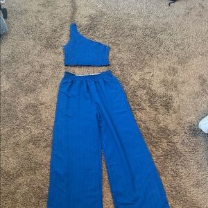 Women’s two piece Wide-Leg Pants in Royal Blue